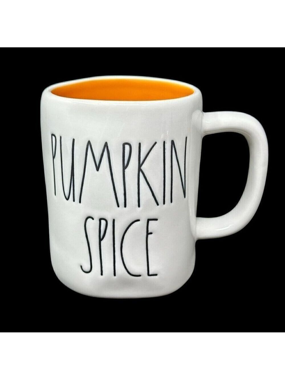 Rae Dunn Pumpkin Spice Mug With Heart Fall Coffee Tea Cup Magenta Orange Ceramic